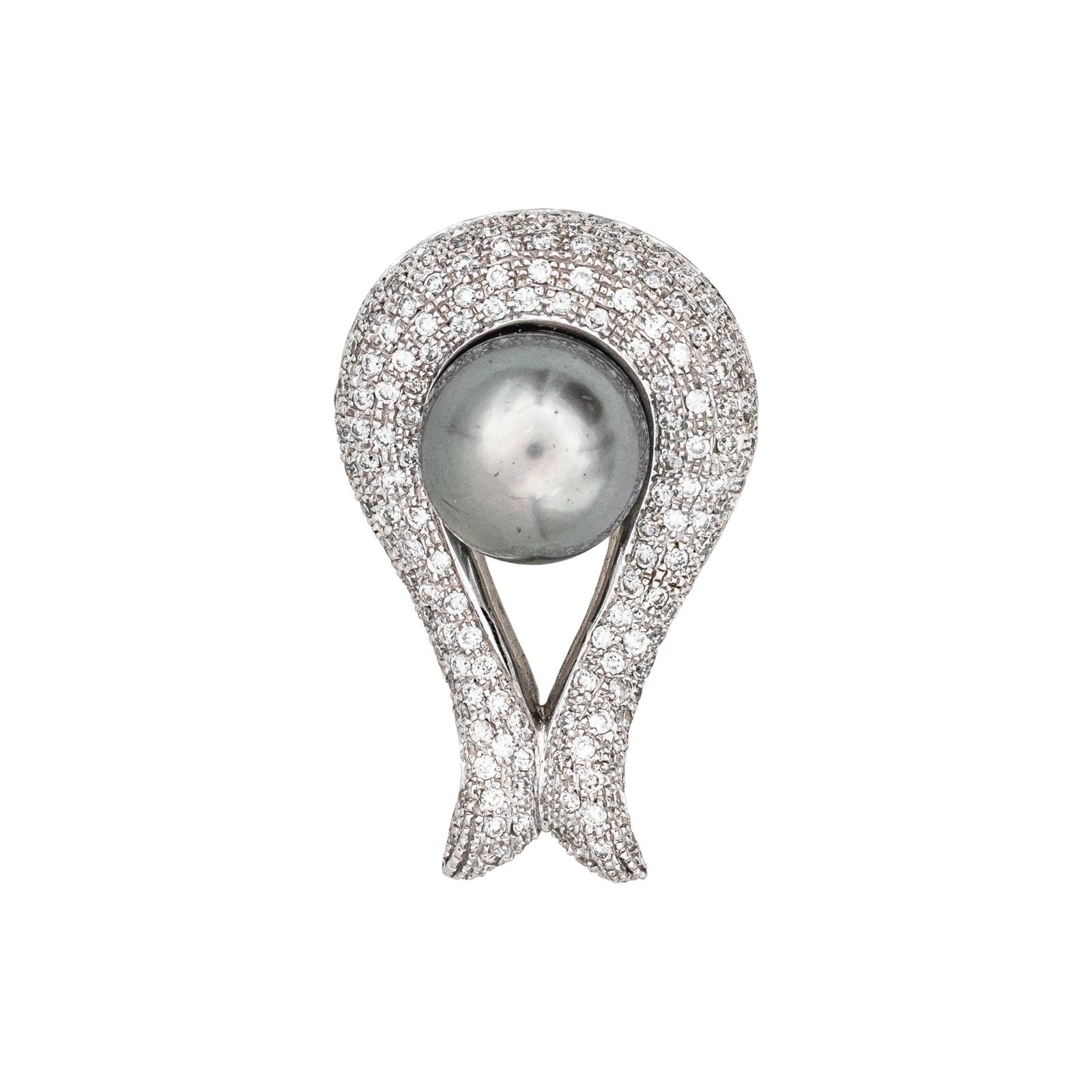 Pendentif Or blanc Perle