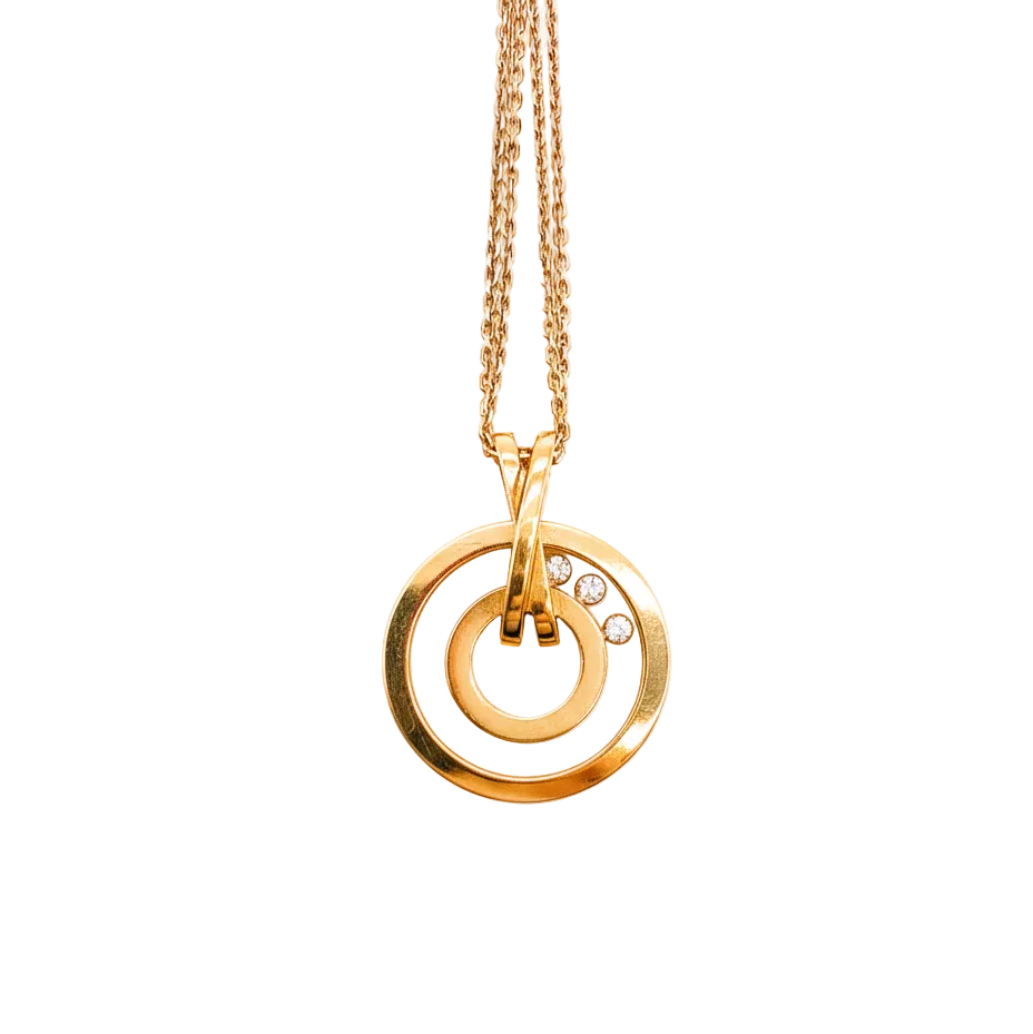 Collier Pendentif CHOPARD Happy Diamonds en or jaune et diamants