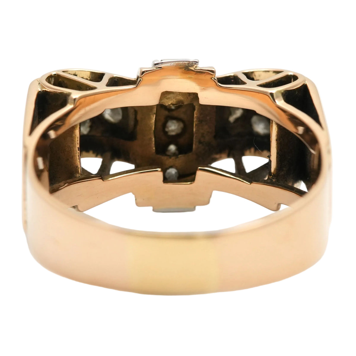 Yellow Gold and Diamond Tank Ring