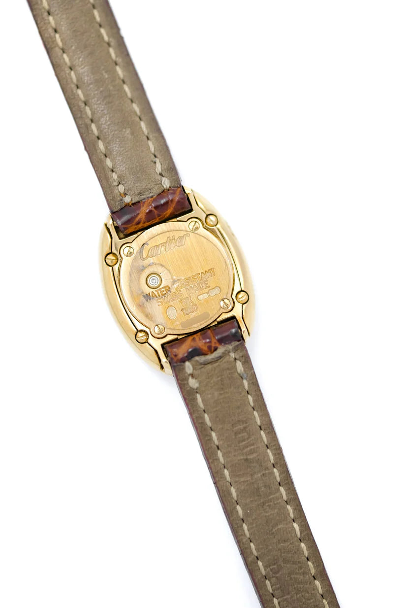 Montre CARTIER Baignoire en or jaune et cuir