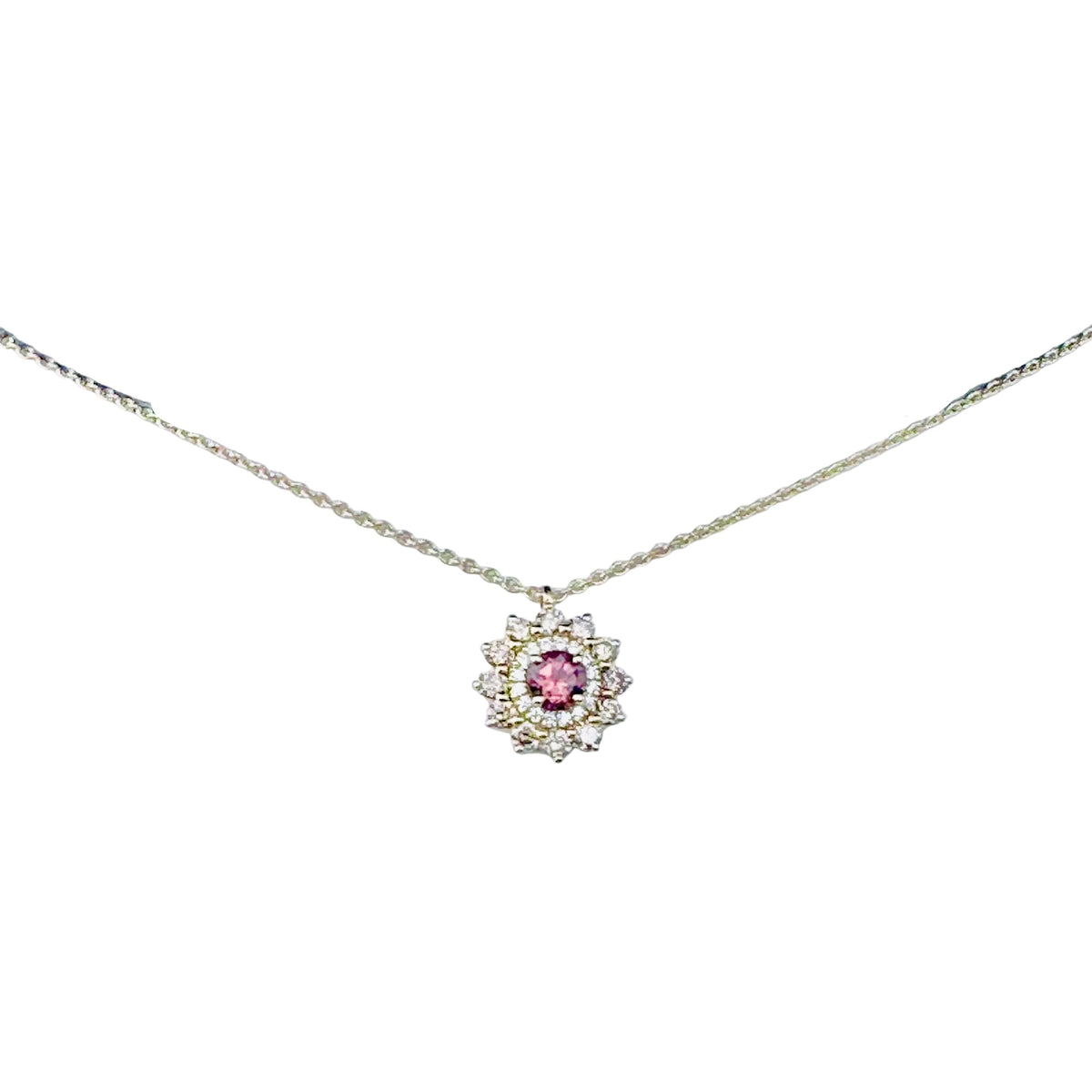 GEMMYO "Lefkos Camaïeux" Pendant Necklace in yellow gold, Tourmaline, and Diamonds