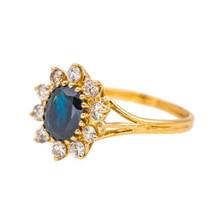 Ring Marguerite Yellow gold Sapphire