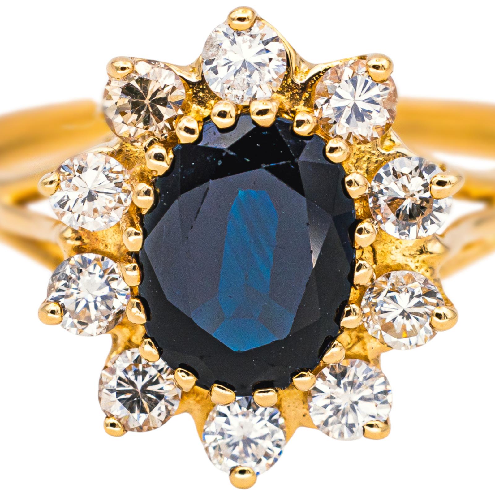 Ring Marguerite Yellow gold Sapphire