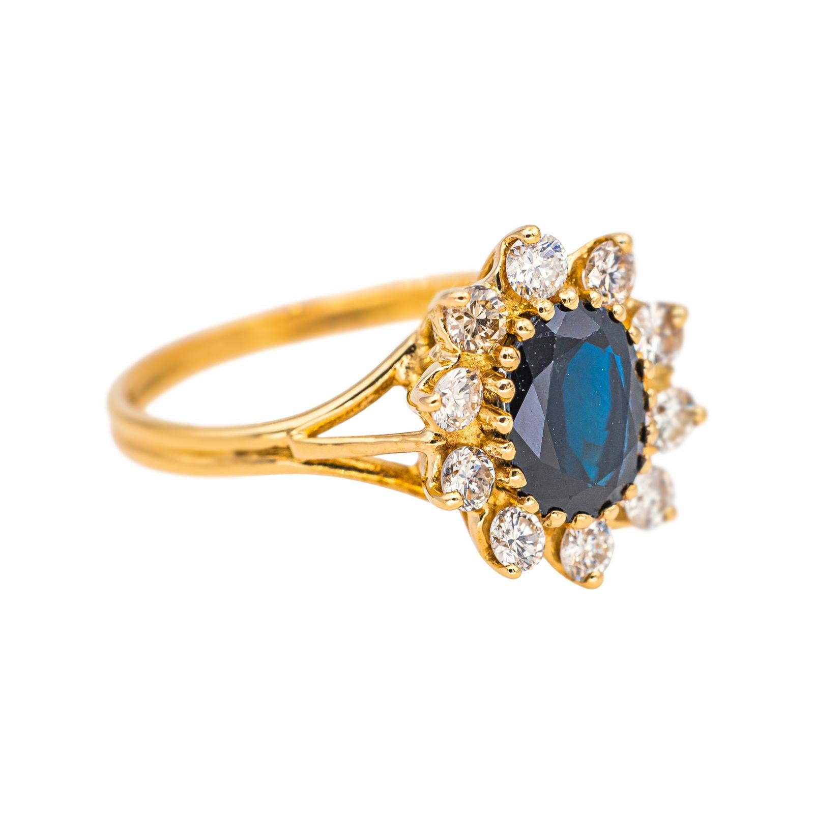 Ring Marguerite Yellow gold Sapphire