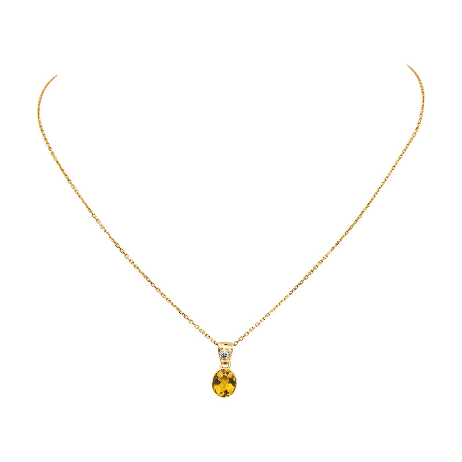 Necklace Yellow gold Citrine