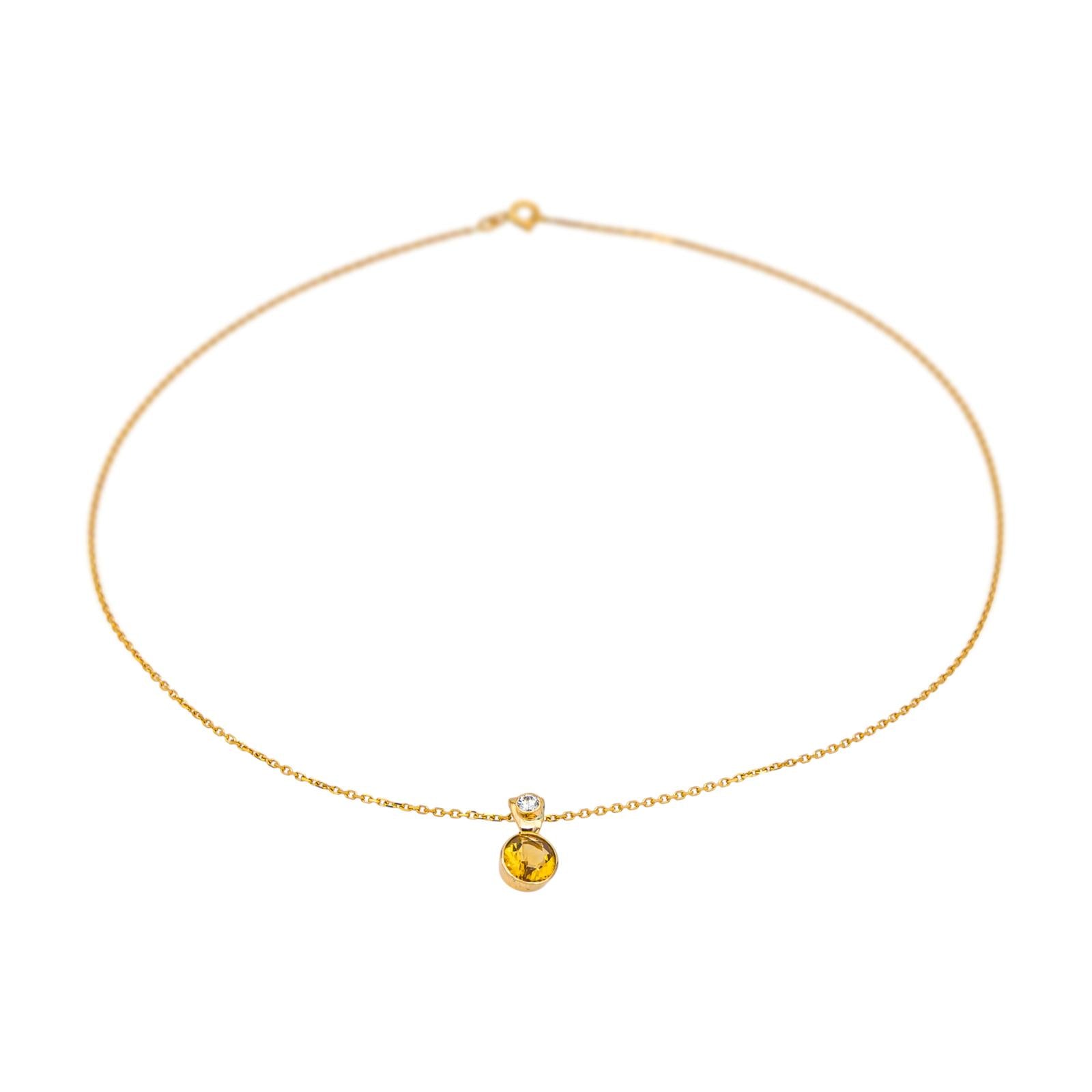 Necklace Yellow gold Citrine