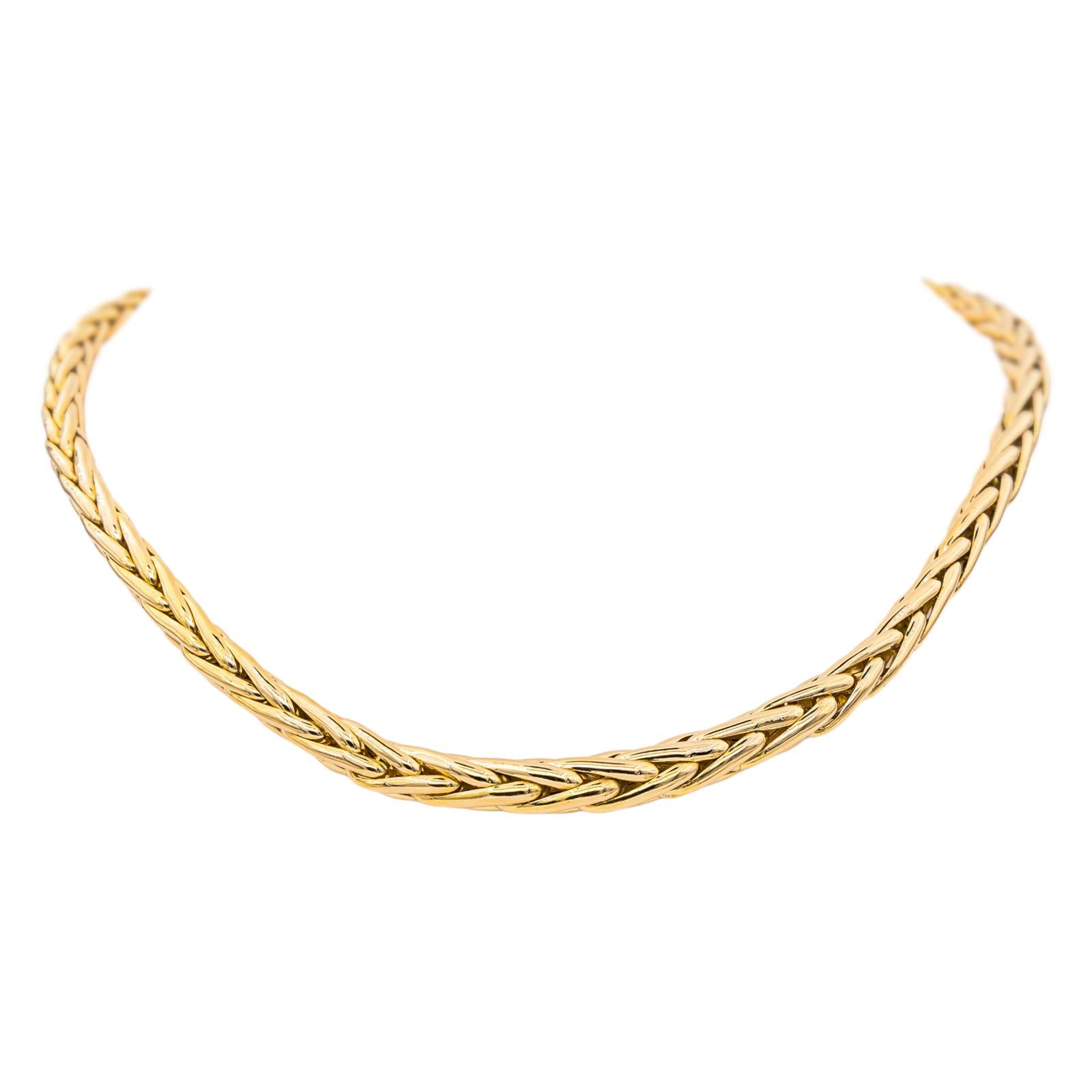 Necklace Palm mesh Yellow gold