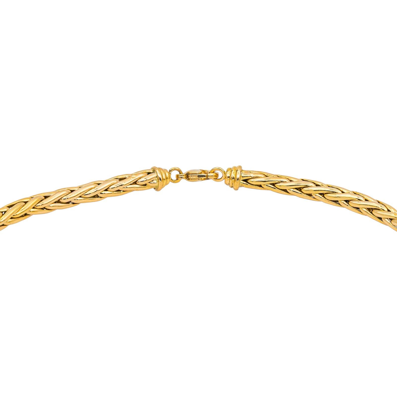 Necklace Palm mesh Yellow gold