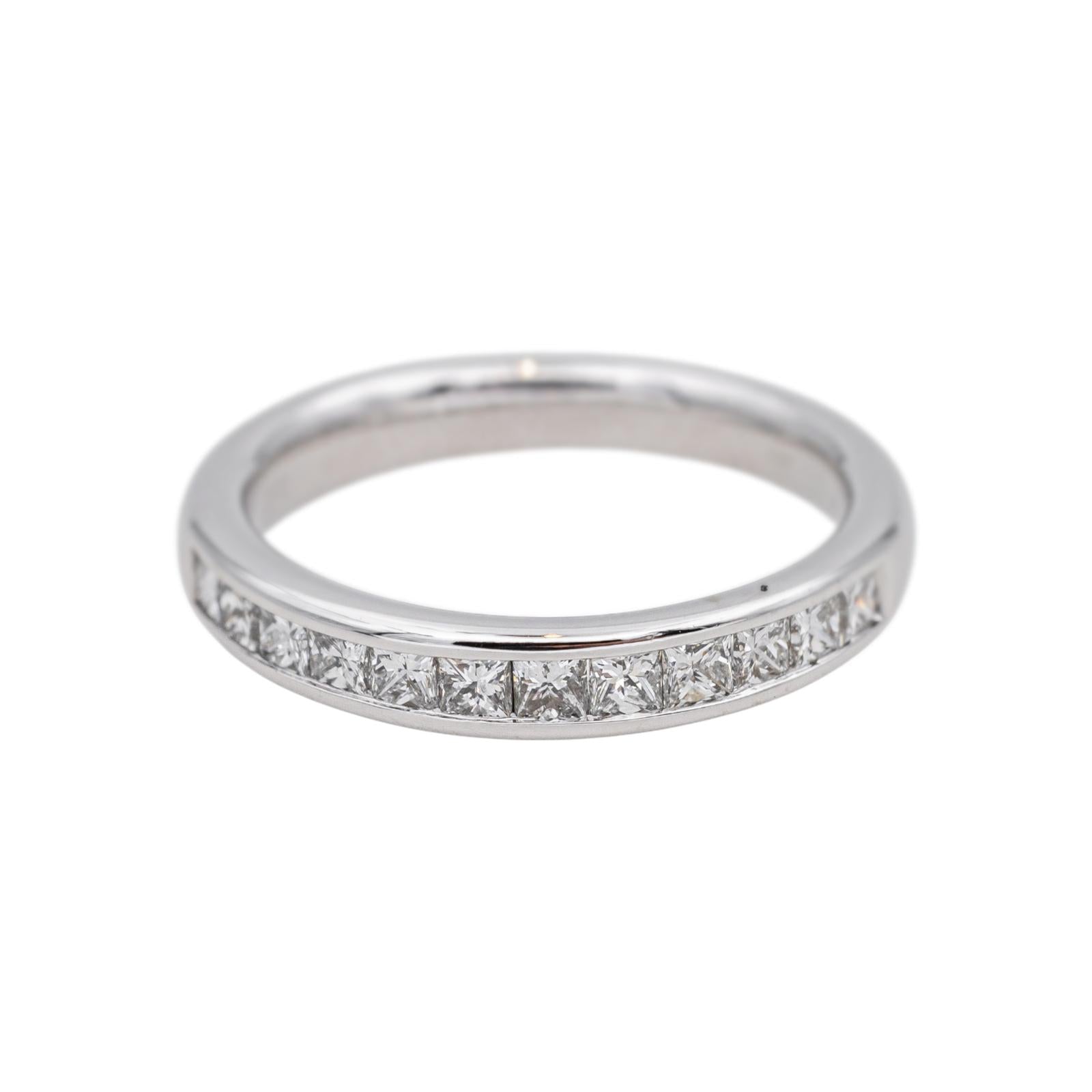 Bague  Demi- alliance  Or blanc  Diamant 