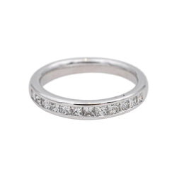 Bague  Demi- alliance  Or blanc  Diamant 