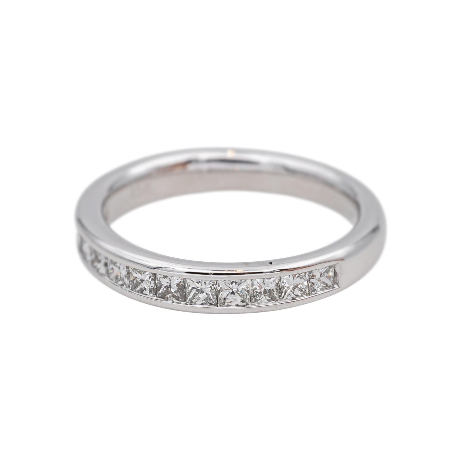 Bague  Demi- alliance  Or blanc  Diamant 