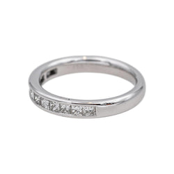 Bague  Demi- alliance  Or blanc  Diamant 