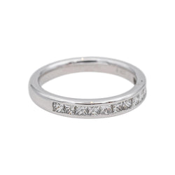 Bague  Demi- alliance  Or blanc  Diamant 