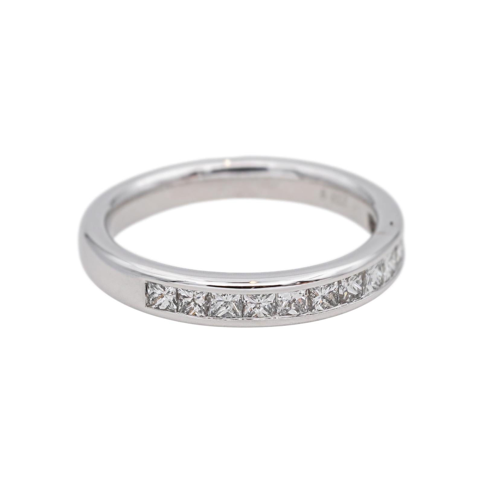 Bague  Demi- alliance  Or blanc  Diamant 