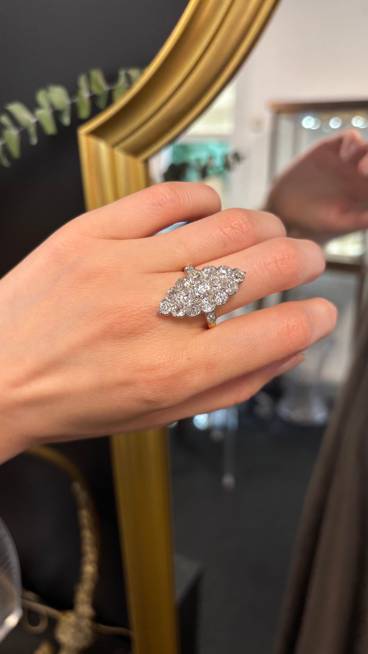 Marquise Ring in Yellow Gold, Platinum, and Diamonds