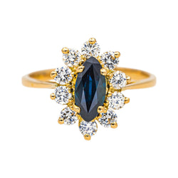 Bague Marguerite Or jaune Saphir 