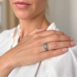 White Gold and Diamond Dome Ring