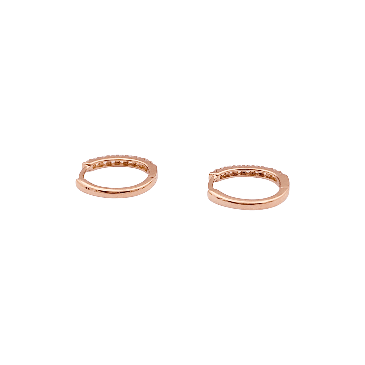 Boucles d'oreilles Créoles en or rose et diamants