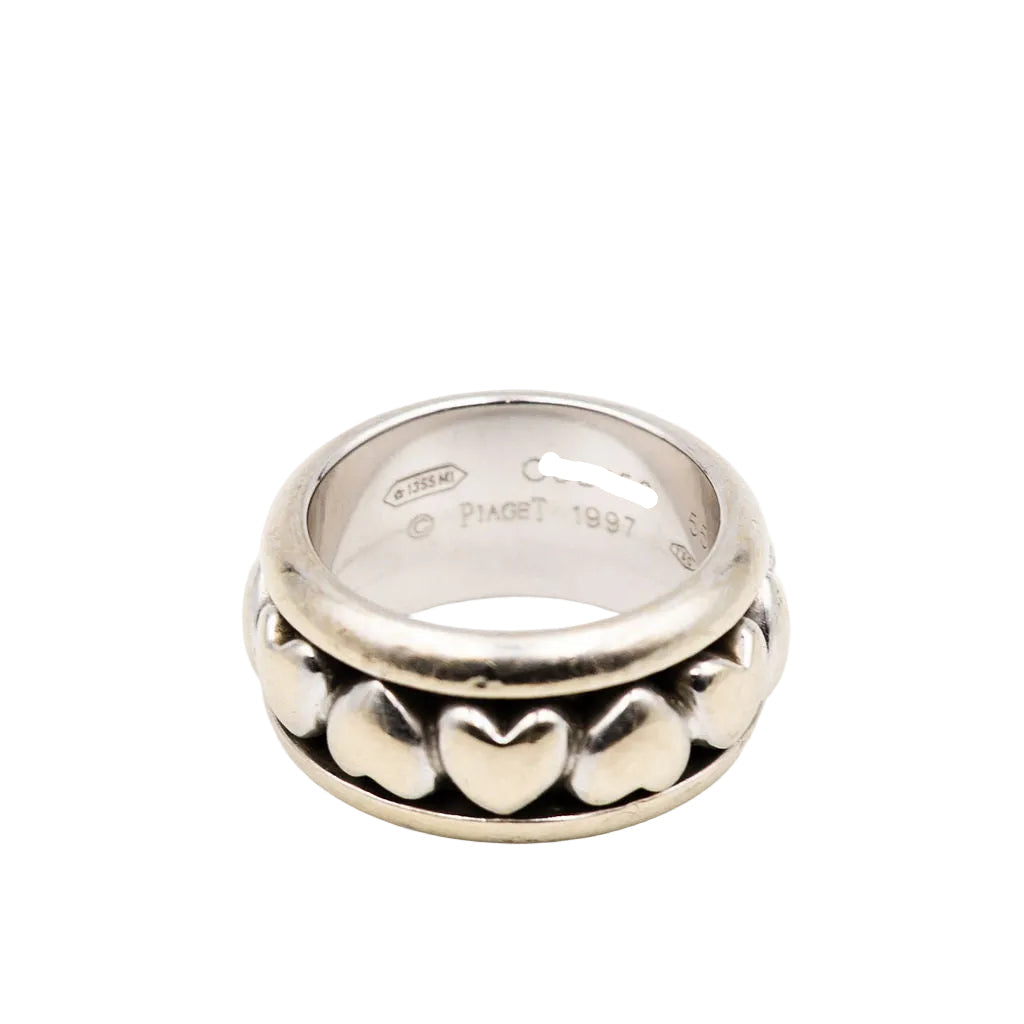 Bague Bandeau PIAGET "Coeur" en or blanc et diamants