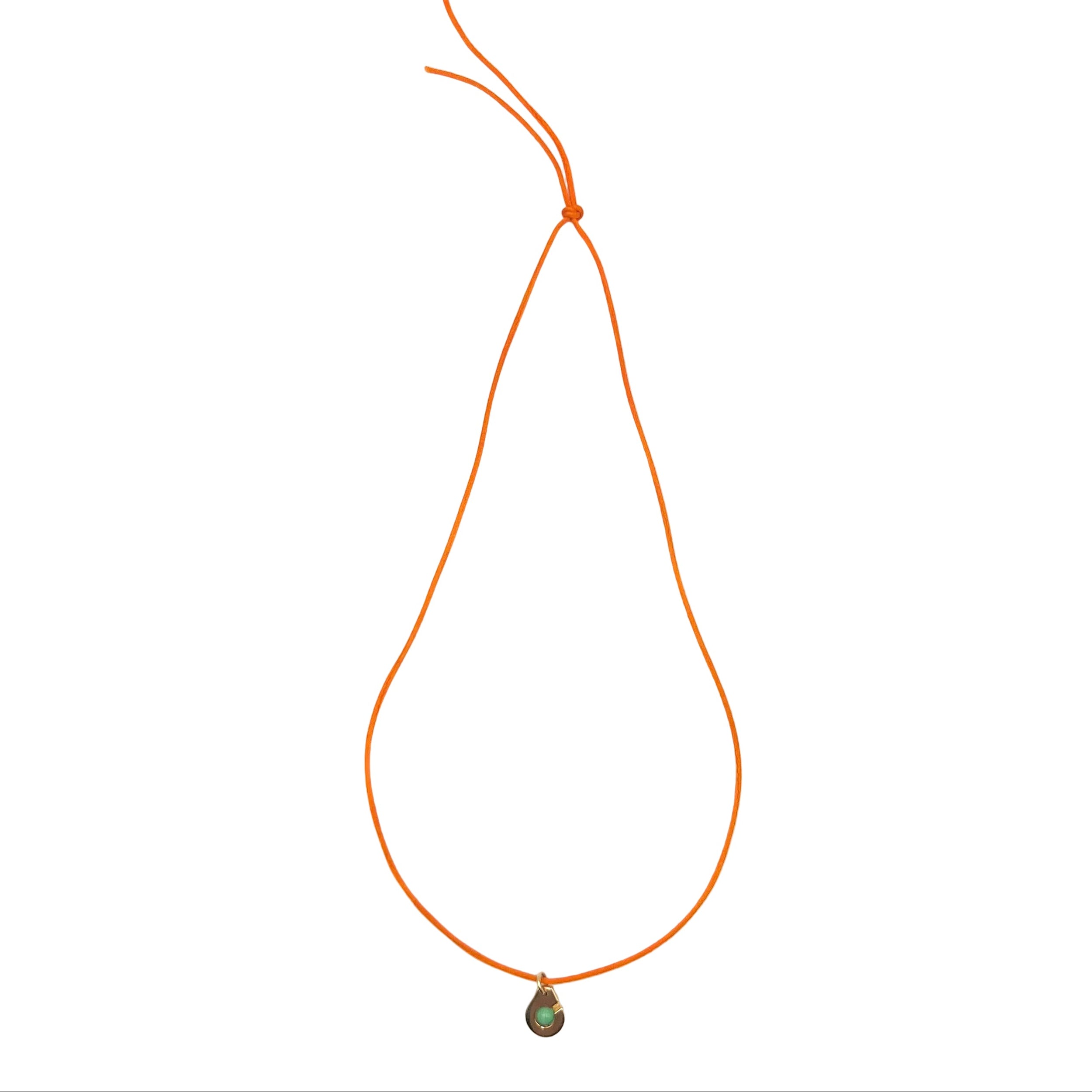 DINH VAN "R10 Handcuffs" Pendant Necklace in yellow gold and chrysoprase
