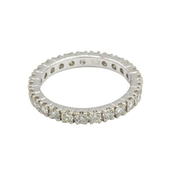 Wedding band ring in white gold and diamonds