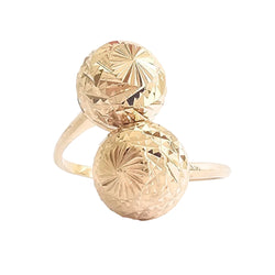 Bague Toi & Moi en or jaune et perles d'or