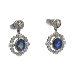 White Gold Earrings with Sapphires and Diamonds