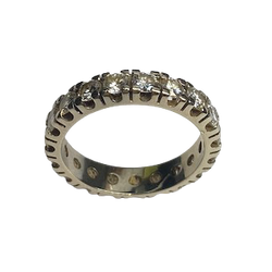 White Gold and Diamond Wedding Band