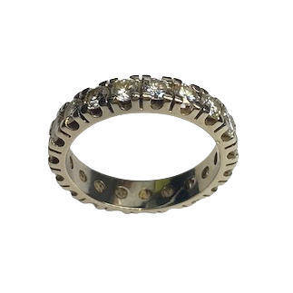 White Gold and Diamond Wedding Band