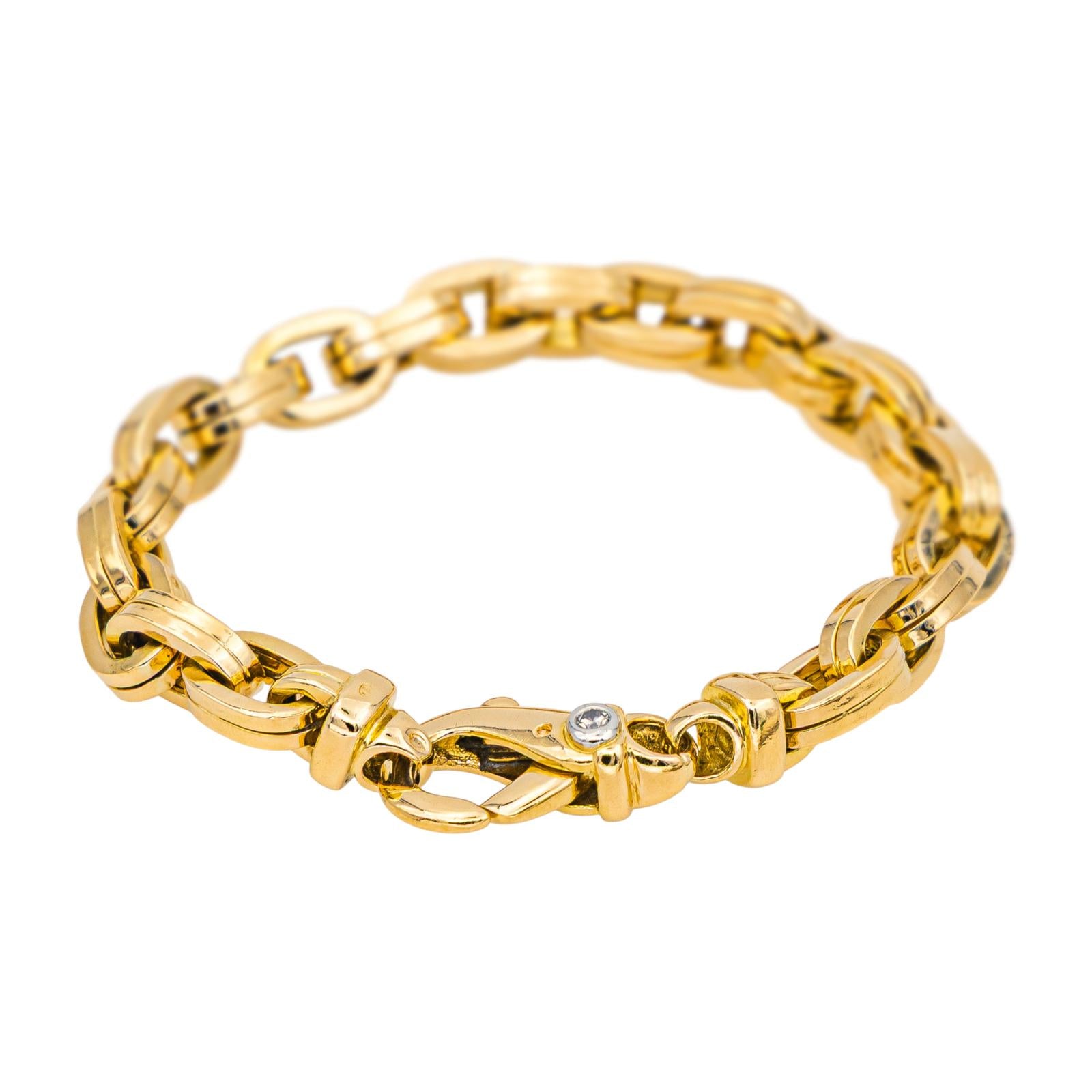 Gay Frères Bracelet Forçat mesh double square thread Yellow gold diamond