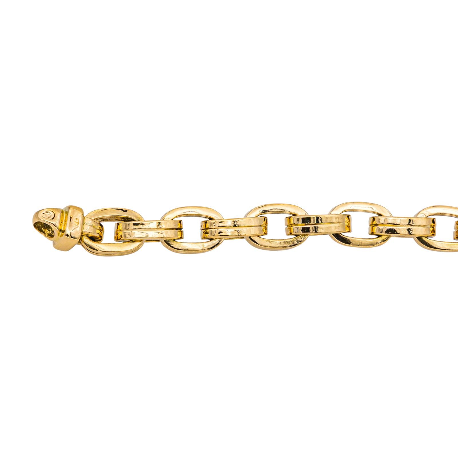 Gay Frères Bracelet Maille forçat double fil carré  Or jaune Diamant