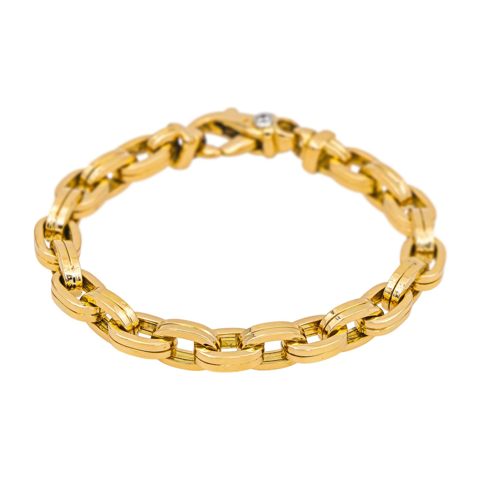 Gay Frères Bracelet Forçat mesh double square thread Yellow gold diamond