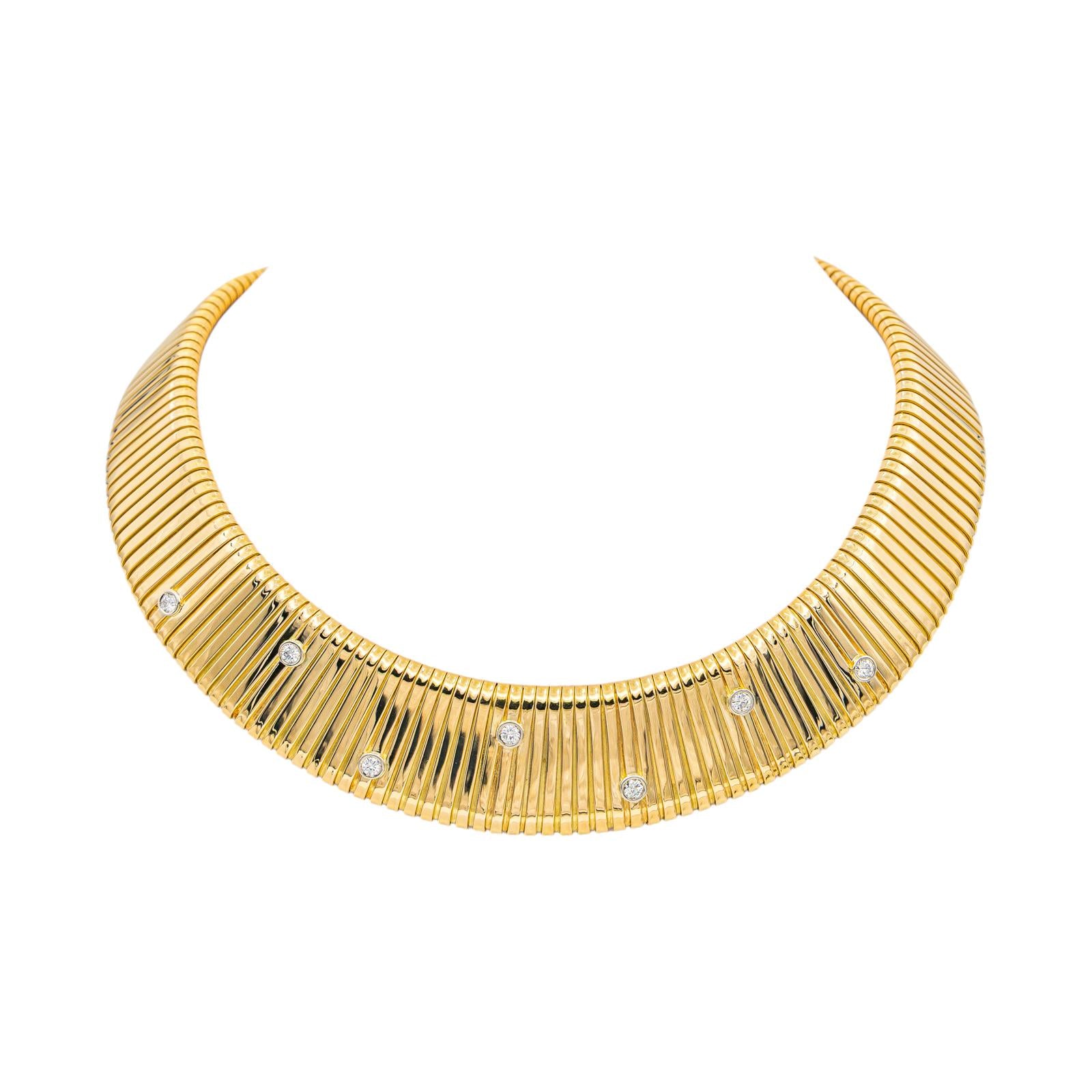 Weingrill Necklace  Tubogas Yellow gold diamond