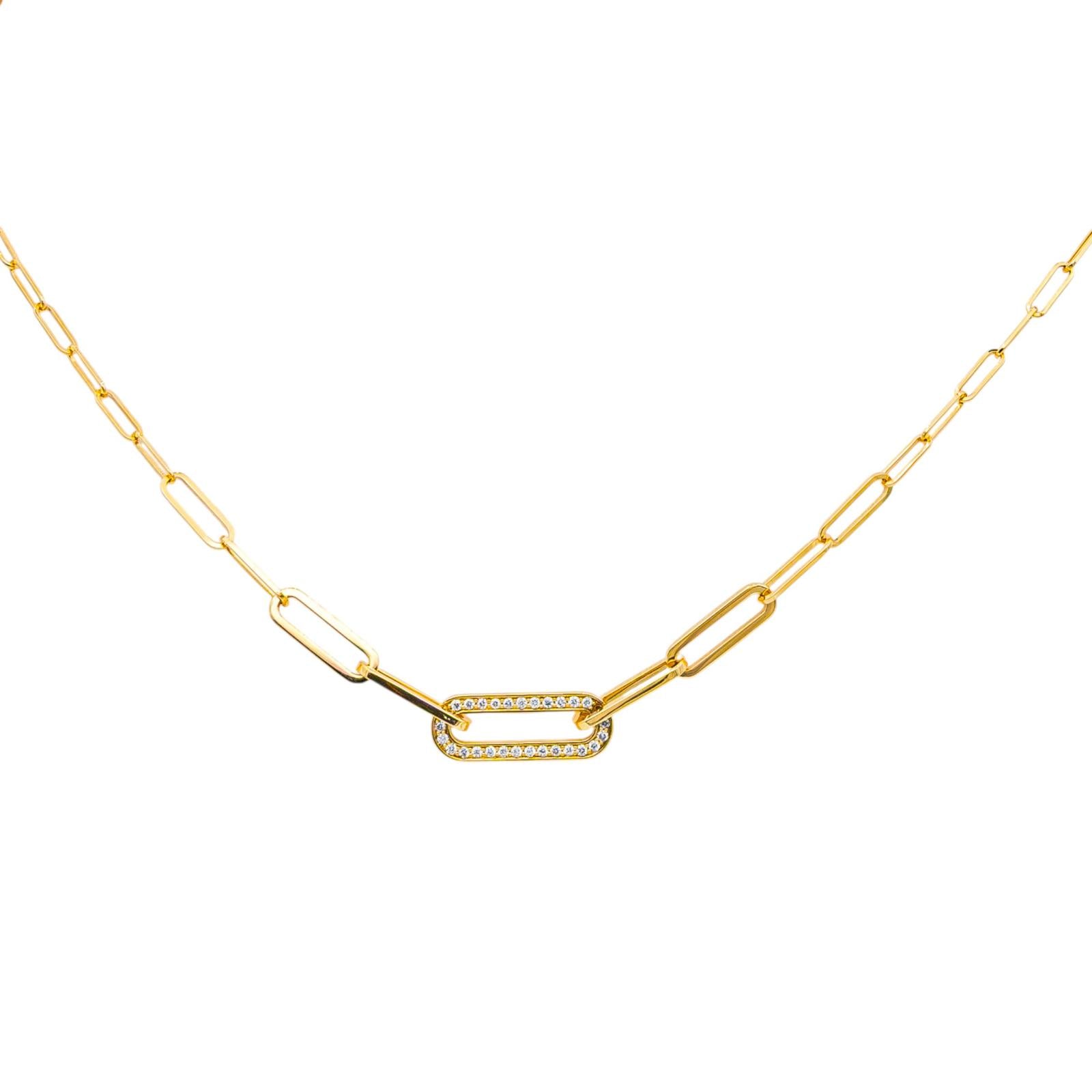 Dinh Van Necklace Yellow gold link diamond