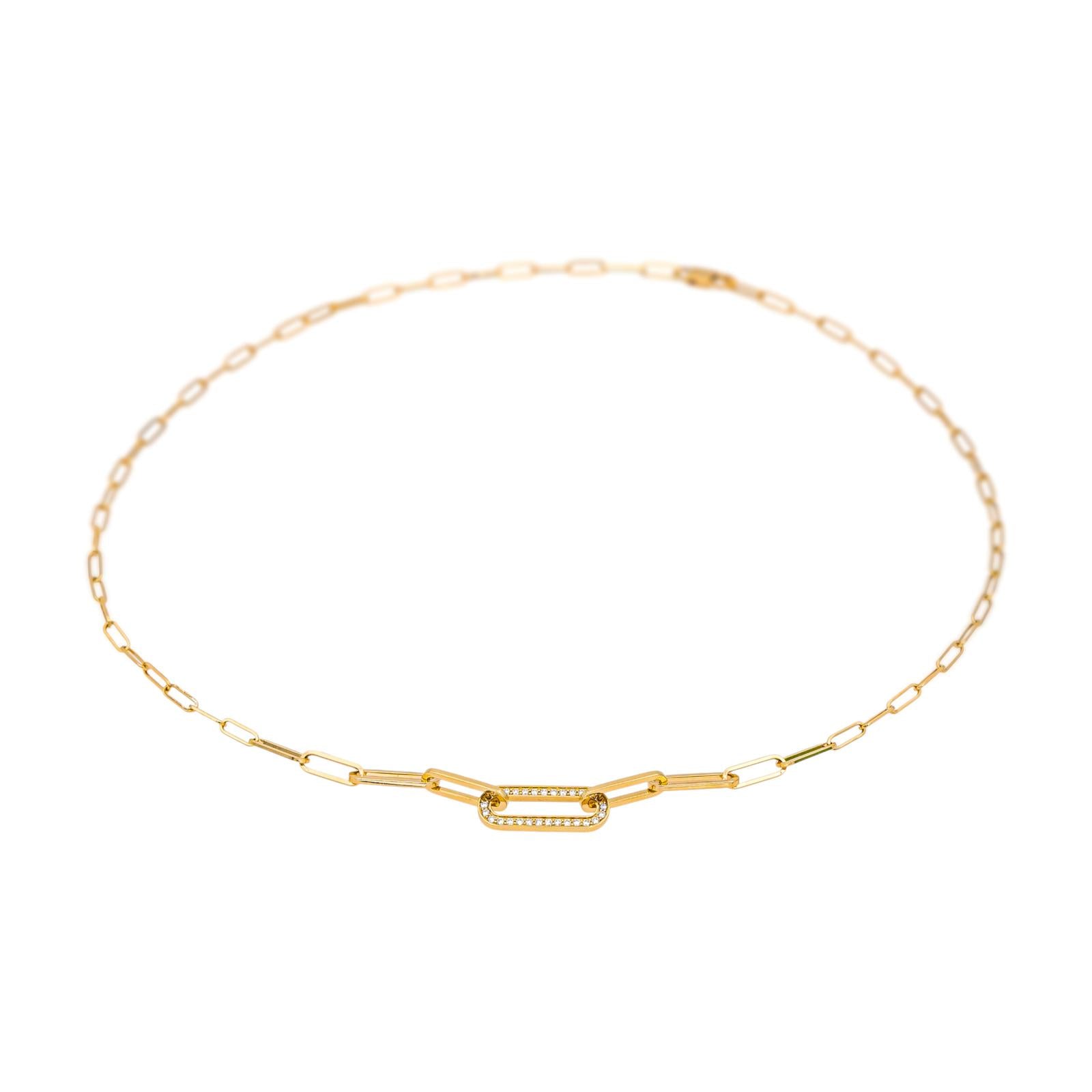 Dinh Van Necklace Yellow gold link diamond