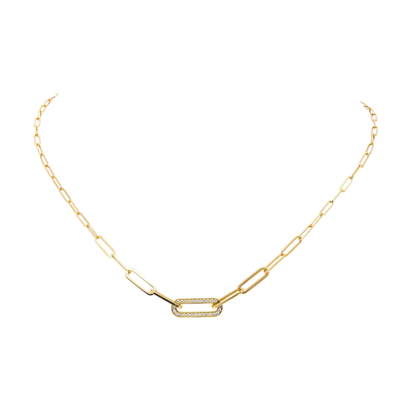 Dinh Van Necklace Yellow gold link diamond