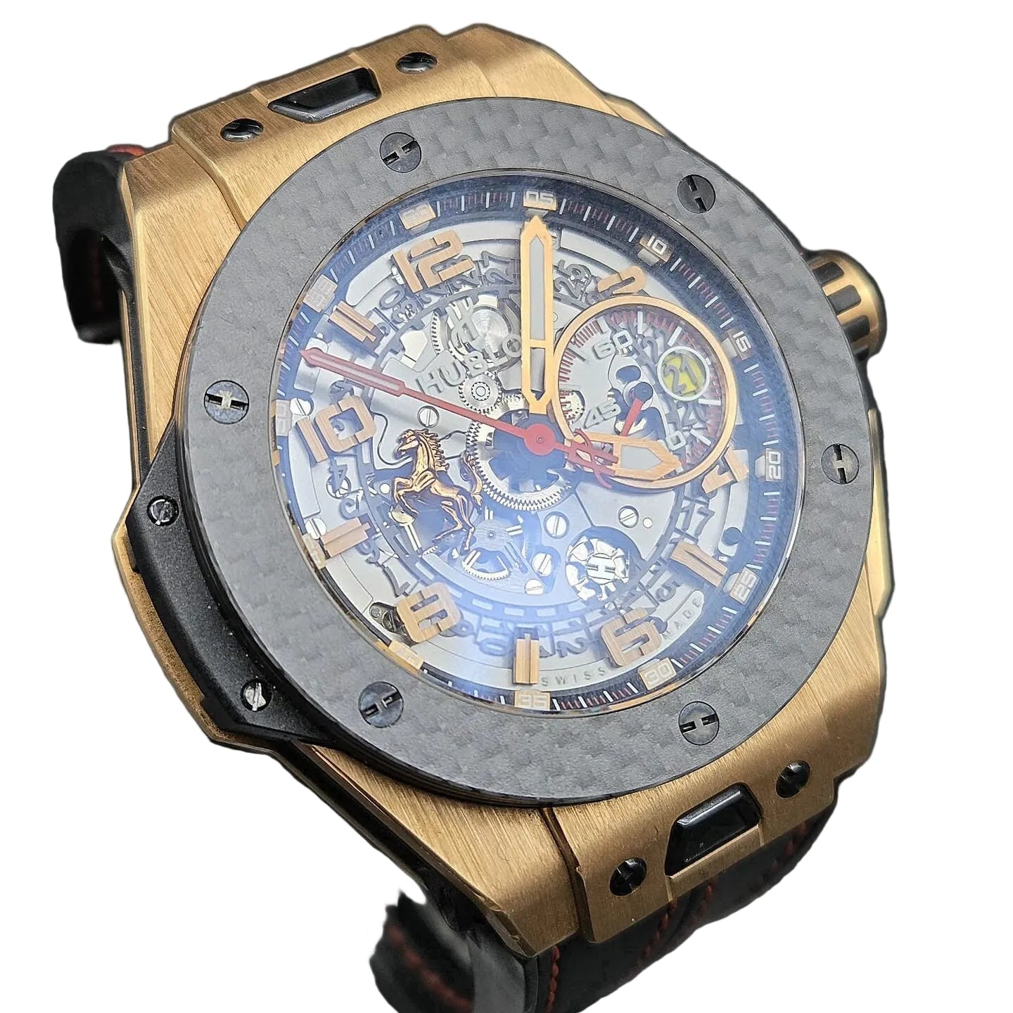 HUBLOT "Big Bang Ferrari" Watch in Rose gold and Carbon Fiber