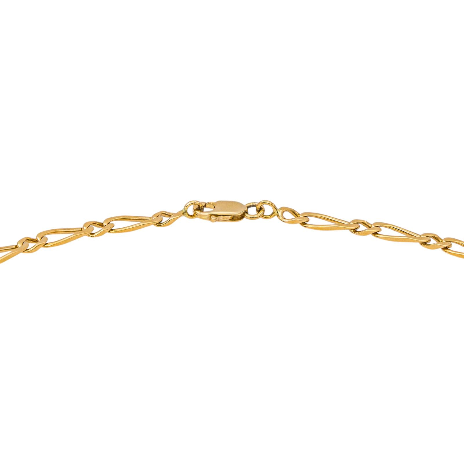 Yellow Gold Figaro Chain Necklace
