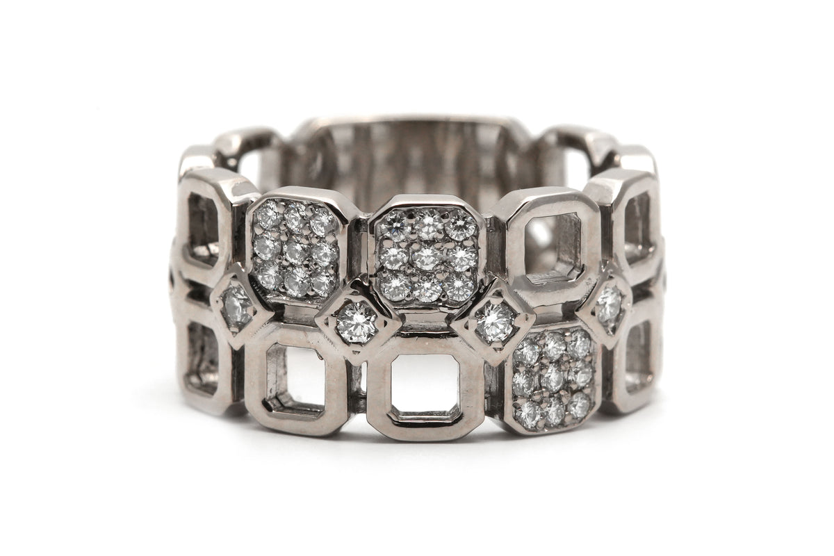 White Gold and Diamond Band Ring