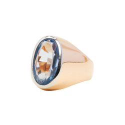 Rose gold and Aquamarine Signet Ring