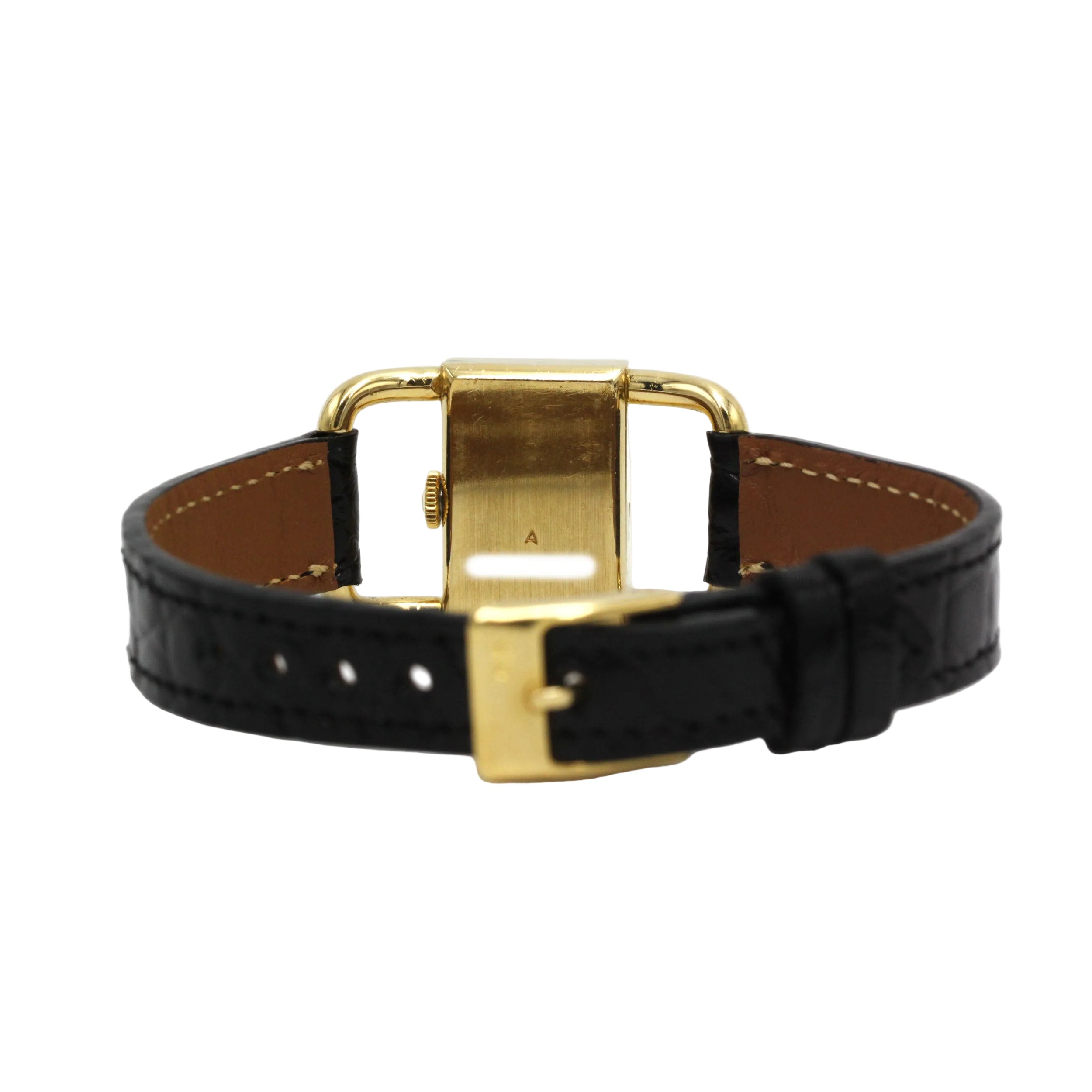 JEAGER LECOULTRE X HERMÈS "Étrier" Watch in Yellow gold and Leather