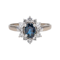 Ring Margueritte White gold Sapphire 
