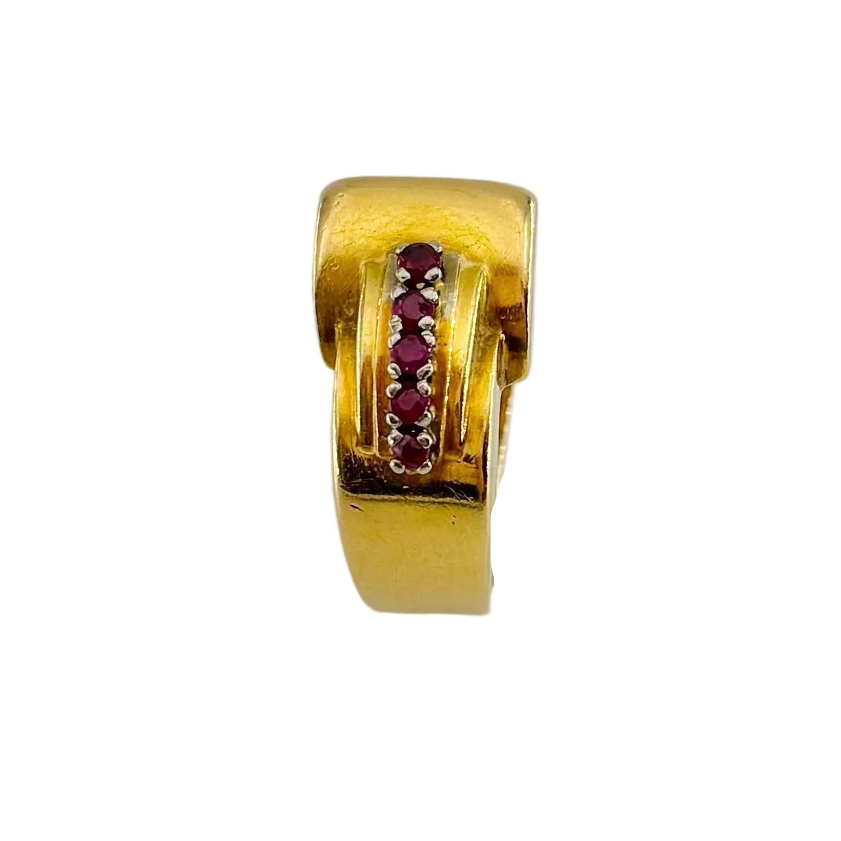 Yellow Gold and Ruby Tank Ring