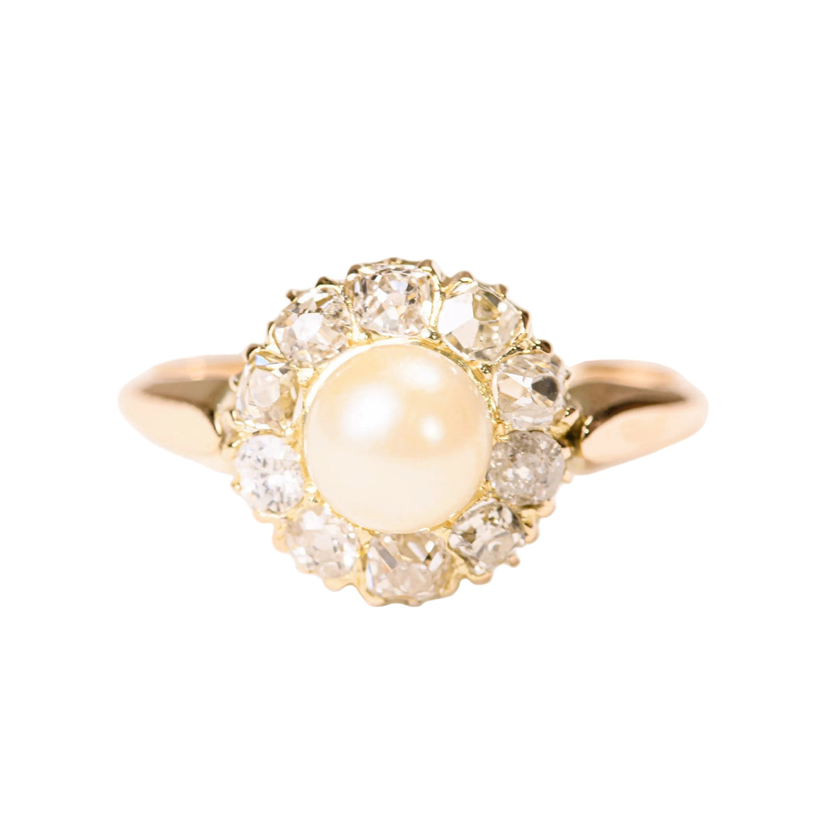 Marguerite Ring in Rose Gold, Pearl, and Diamonds