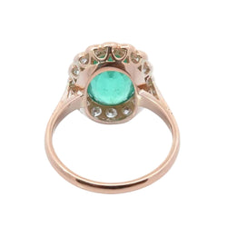 "Entourage" Ring in Rose Gold, Emerald, and Diamonds