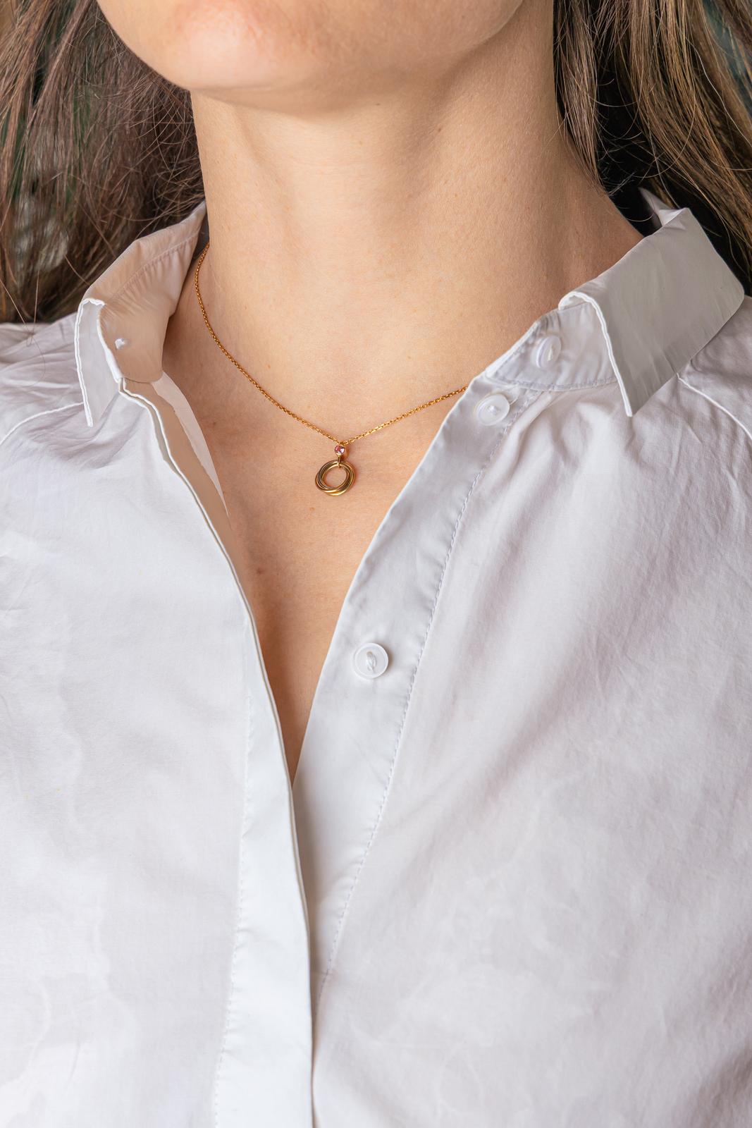 Cartier Trinity Necklace in Yellow gold with Pink sapphire