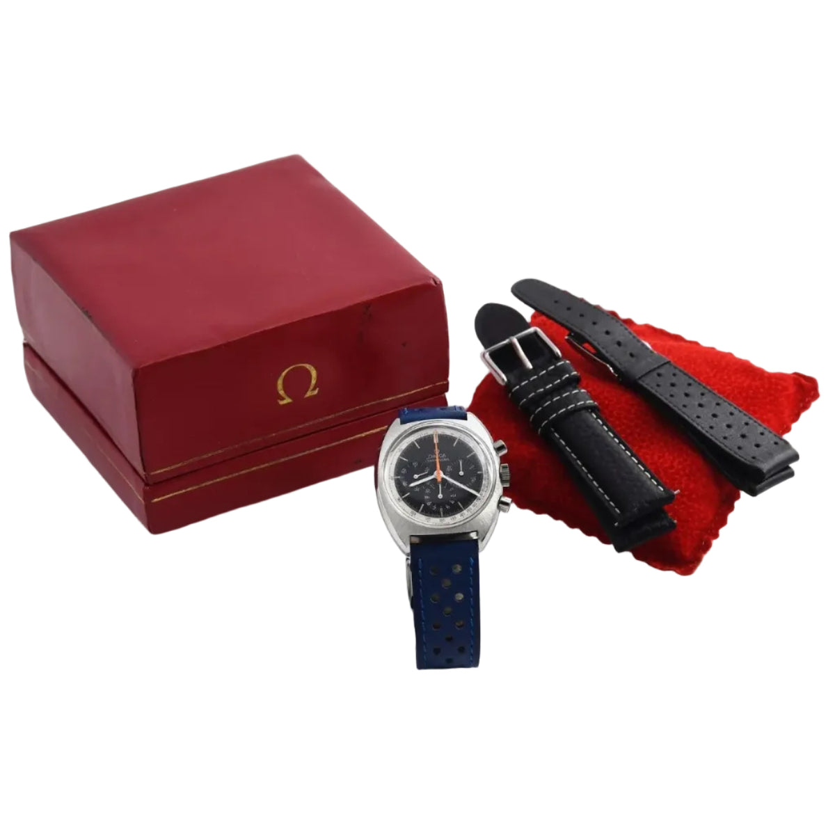 OMEGA "Seamaster" watch in steel and leather