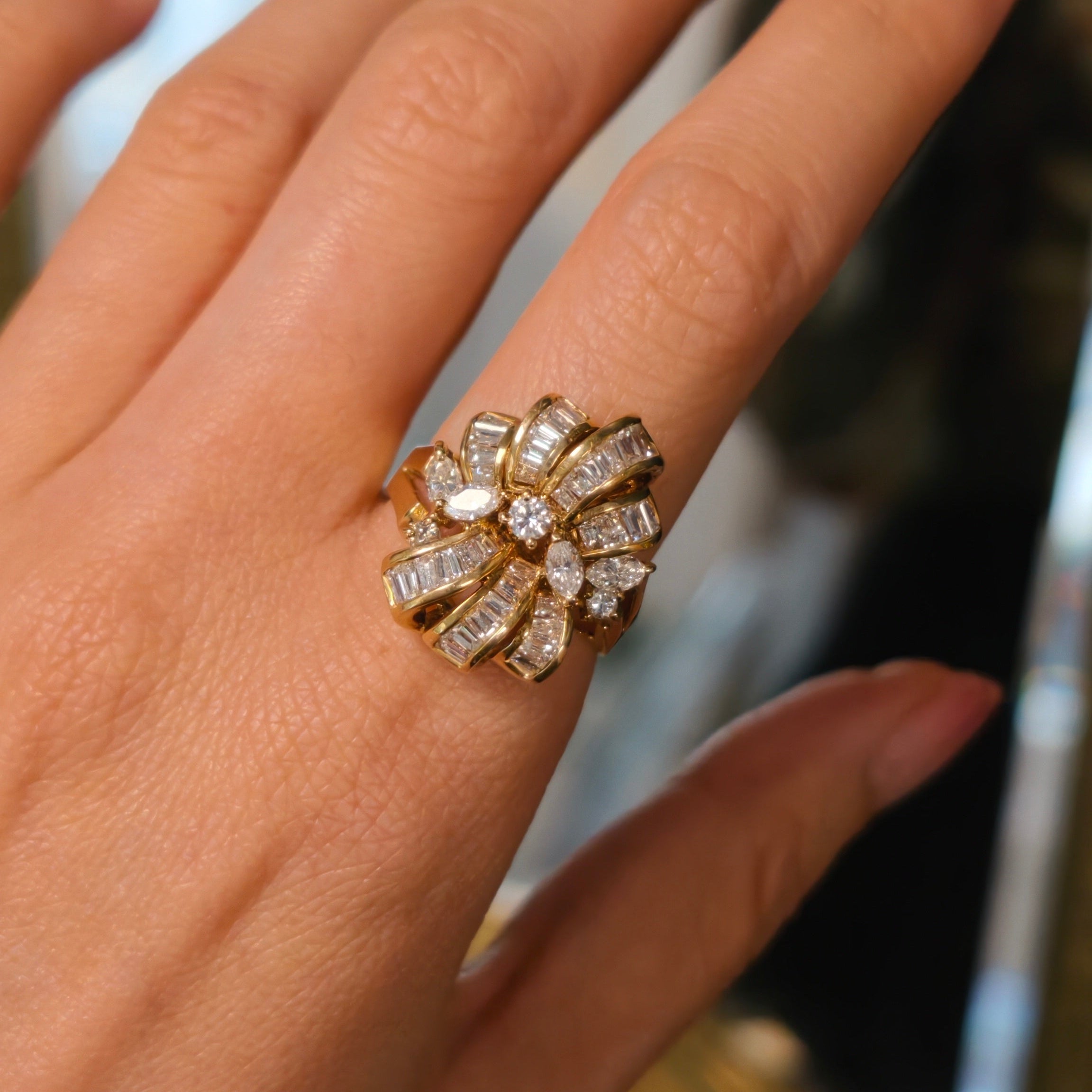Yellow Gold and Diamond Cocktail Ring