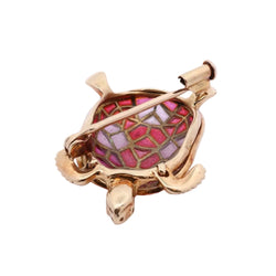 Yellow Gold and Enamel Brooch