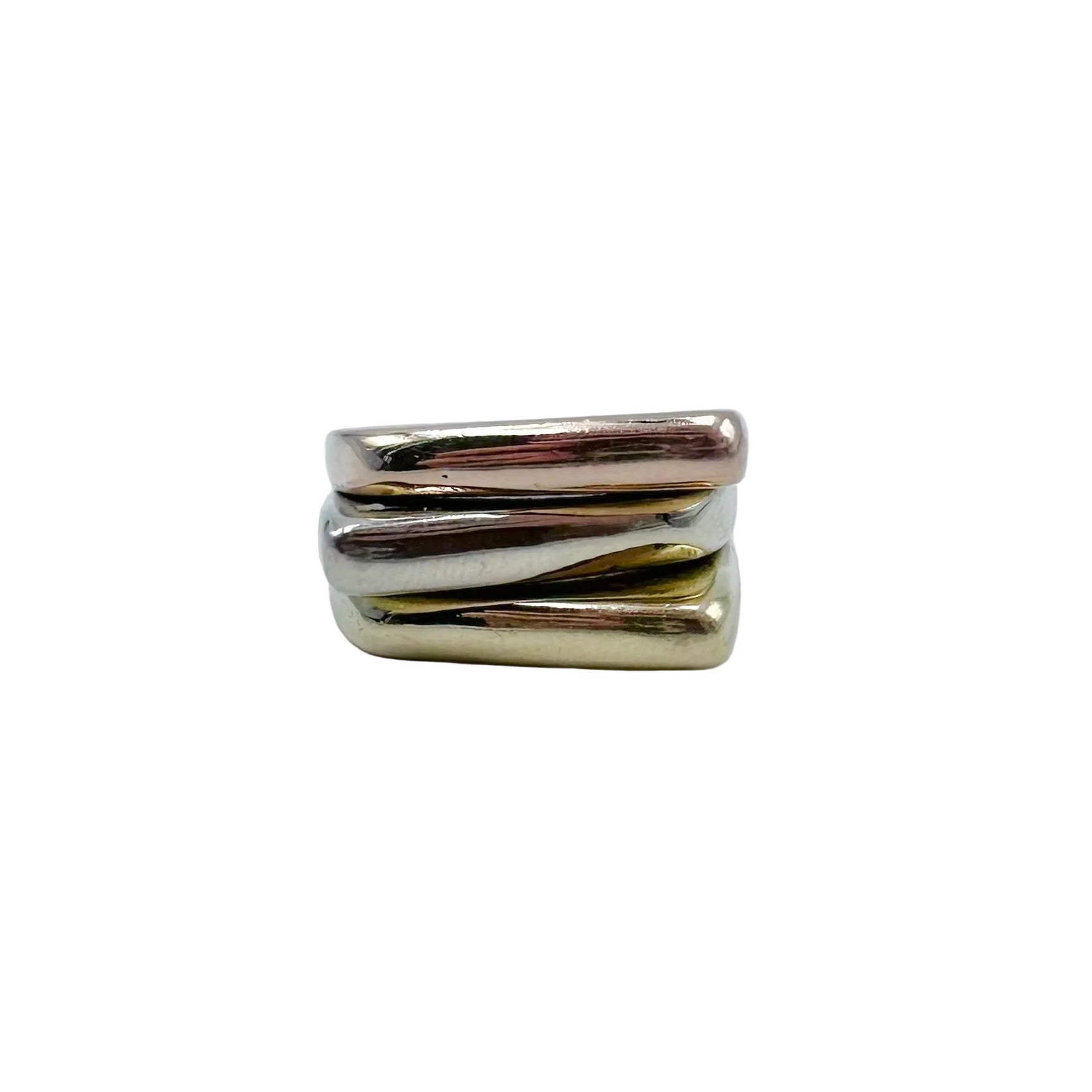 Three-Tone Gold Cocktail Ring
